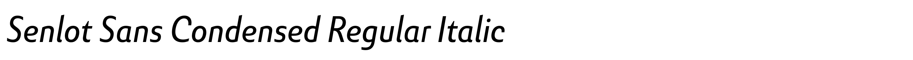 Senlot Sans Condensed Regular Italic